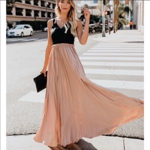 Vici Faux Leather Contrast Maxi Dress